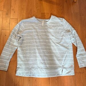 Light Grey Striped Long Sleeve Top